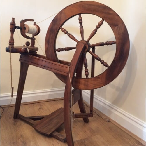 The spinning wheel used to groom the fur